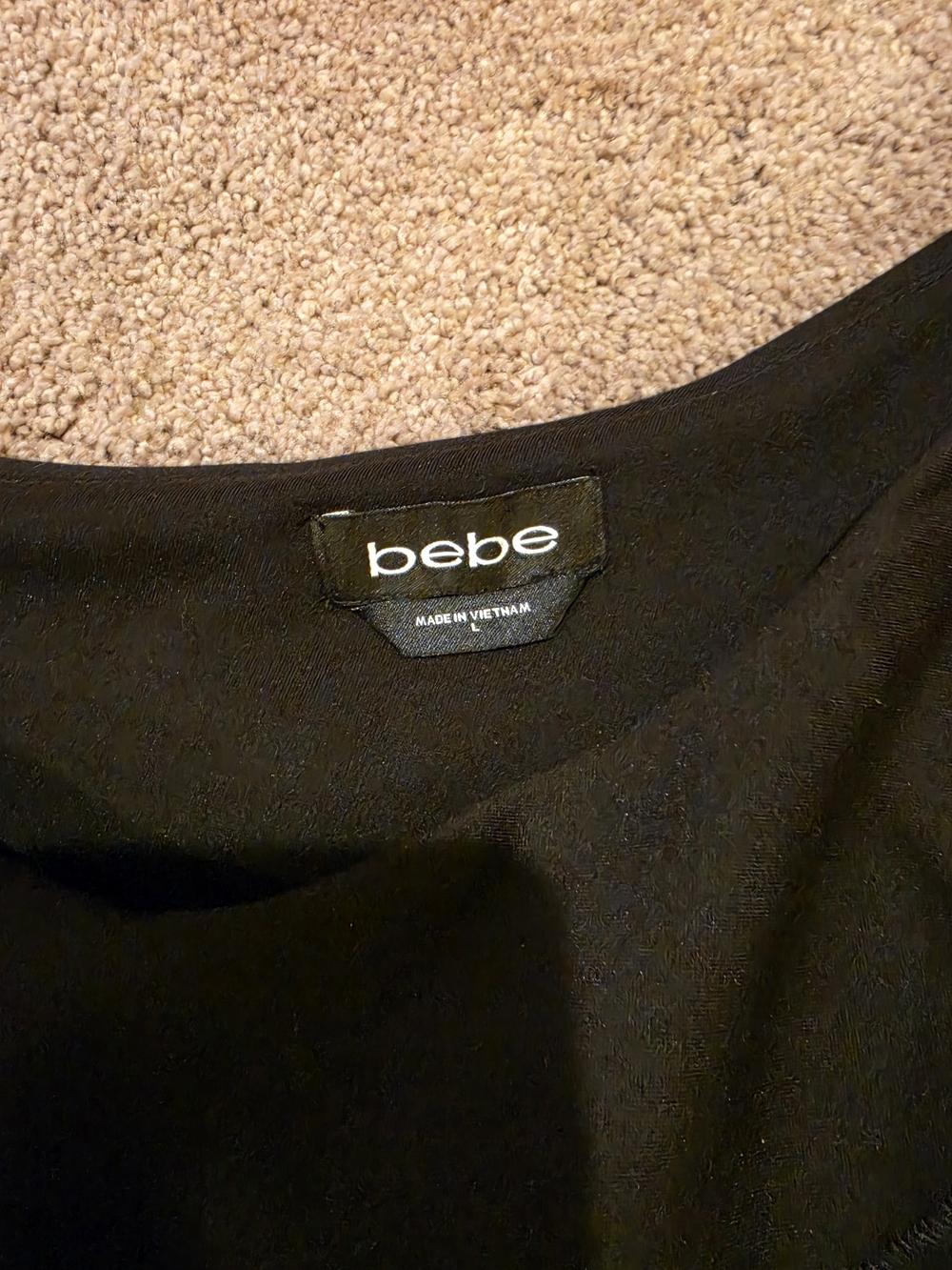 bebe Black One-Shoulder Ruffle Tank - Picture 2 of 3